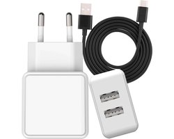 Usb Adapter 2 Poorten + usb C Kabel 2 Meter - Oplader voor Libra Colour, Clara BW, Elipsa 2E, PocketBook Era en usb C Tablets - GSM / Mobiele Telefoon / E-reader Oplader