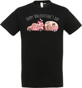 T-shirt Valentine Camper | valentijn cadeautje voor hem haar | valentijn | valentijnsdag cadeau | Zwart | maat L