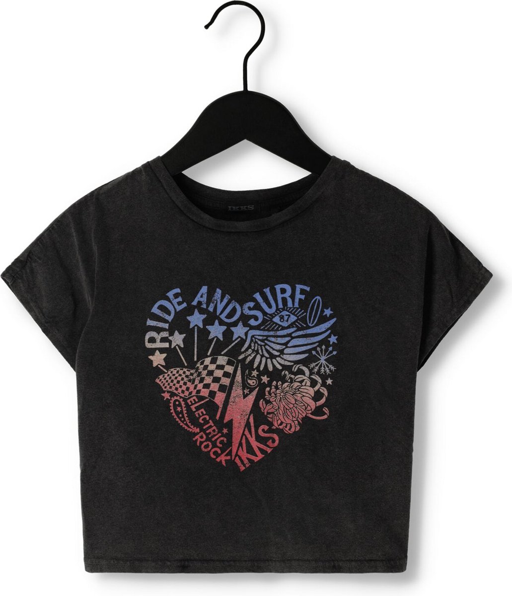 Ikks T-shirt Mc Girl Tops & T-shirts Meisjes - Shirt - Donkergrijs - Maat 110