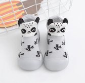Anti-slip babyschoentjes - Sokslofen - Eerste loopschoentjes van Baby-Slofje - Grijs Panda maat 26/27