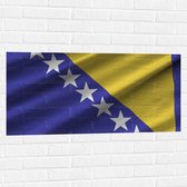 Muursticker - Rimpelige Vlag van Bosnië - 100x50 cm Foto op Muursticker