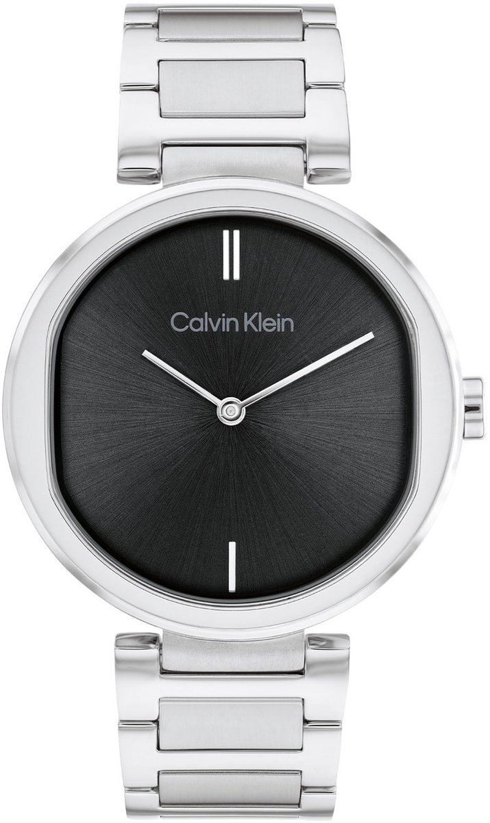 Calvin Klein CK25200249 Sensation Dames Horloge - Mineraalglas - Staal - Zilver - 36 mm breed - Quartz - Vouw-Vlindersluiting - 3 ATM (spatwater)