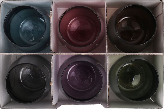Set De 6 Verres à Whisky Adora - 290ml, Base Colorée « Poivron » | Pour Whisky, Brandy, Cocktails Old Fashioned