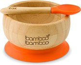 Ensemble de ventouses et cuillères assorties pour bébé en bambou bamboo ®, bol alimentaire pour rester informé, naturel