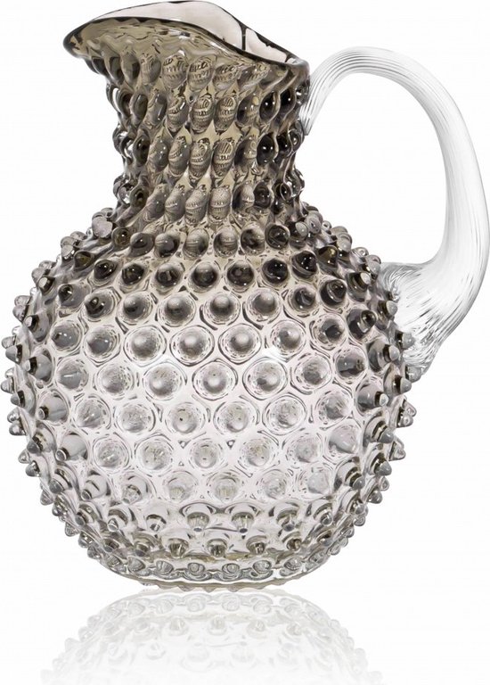 EDZARD Kan, Karaf Johnny, Handgeblazen Kristalglas Met Platina Rand Inhoud 1 8l Hoogte 30 Cm Waterkaraf Gemaakt Van Glas Diameter 14 Cm