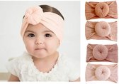 Baby Haarbandjes met Donut (0-2 jaar) - Roestbruin Zand Beige