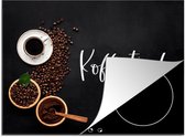 KitchenYeah® Inductie beschermer 71x52 cm - Koffietijd - Spreuken - Quotes - Koffie - Keuken - Kookplaataccessoires - Afdekplaat voor kookplaat - Inductiebeschermer - Inductiemat - Inductieplaat mat