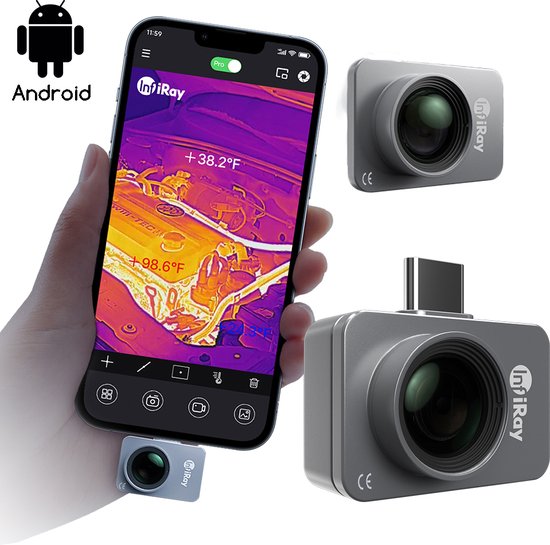 Infiray P2 PRO Warmtebeeldcamera met Optische Lens - Warmtecamera voor  Android -... | bol.com