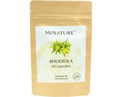 Rhodiola Capsules 60 stuks - 450mg Poeder van Rhodiola Rosea per Vegan Capsule - Rozewortel