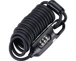 BBB Cycling Kabelslot Fiets - 180 CM - Mountainbike en Racefiets Slot Lichtgewicht - Compact Cijferslot: Fiets, Helm, Bagage - Klein Fietsslot - CoilSafe BBL-56