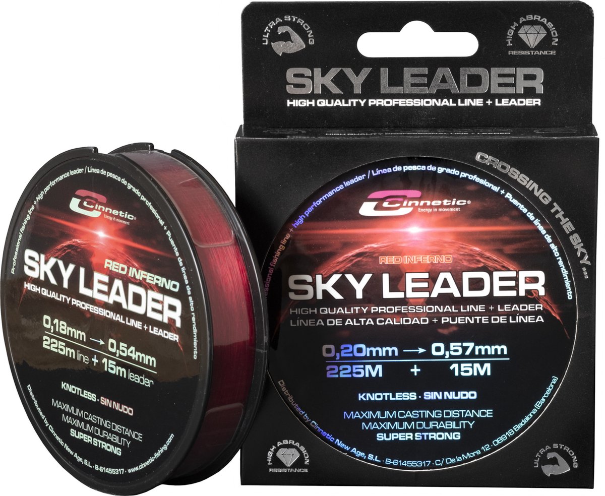 Tapse Lijn - Cinnetic - Skyleader - 250m - Rood - 0.26-0.57mm