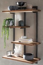 Hangende boekenkast - Hout - Metaal - Industrieel - 70 cm