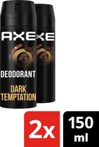 Bol.com Axe Dark Temptation Deodorant Bodyspray - 2 x 150 ml - Voordeelverpakking aanbieding