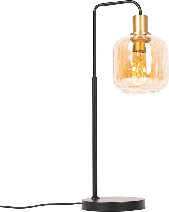 QAZQA zuzanna - Design Tafellamp - 1 lichts - H 59.5 cm - Zwart Goud - Woonkamer | Slaapkamer | Keuken