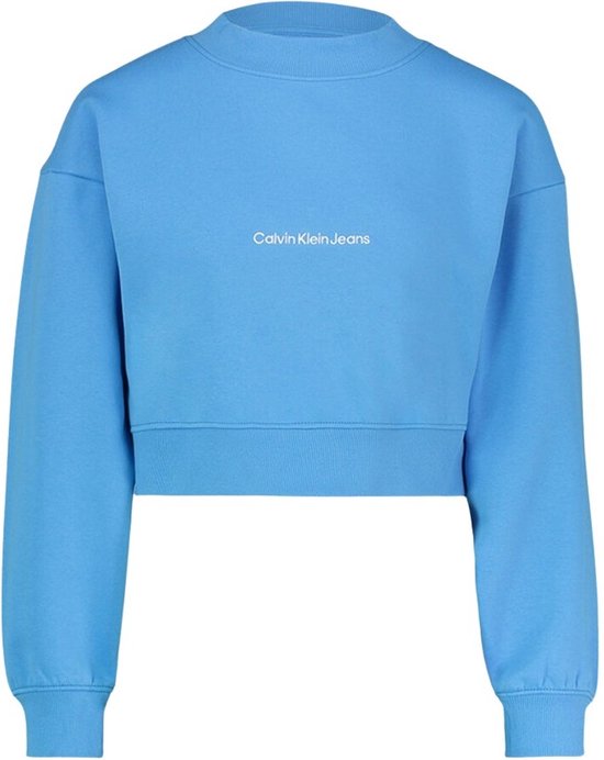 Calvin Klein Institutional Mock Sweater Dames - Blauw - Maat XL