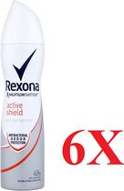 Bol.com Rexona Woman Active Shield Protection Deodorant Spray - 6 x 150 ml - Voordeelverpakking aanbieding