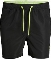 Jack & Jones Junior Shorts de bain Garçons JPSTFIJI Double Waistband Neon Black - Taille 140 - Maillot de bain