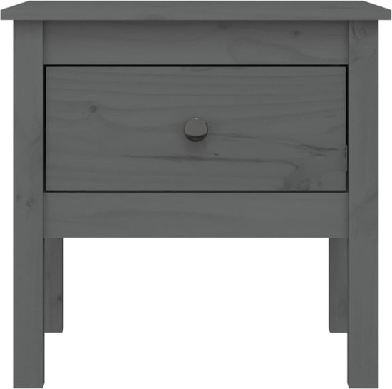 vidaXL - Bijzettafels - 2 - st - 50x50x49 - cm - massief - grenenhout - grijs