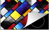 KitchenYeah® Inductie beschermer 77x51 cm - Mondriaan - Regenboog - Kunst - Patronen - Kookplaataccessoires - Afdekplaat voor kookplaat - Inductiebeschermer - Inductiemat - Inductieplaat mat