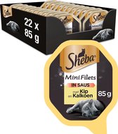 Sheba Mini Filets - Kattenvoer Natvoer - Kip & Kalkoen in Saus - 22 x 85 gr
