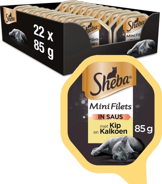 Sheba Mini Filets in Saus Katten Natvoer - Kip Kalkoen - 22 85 gr | bol.com