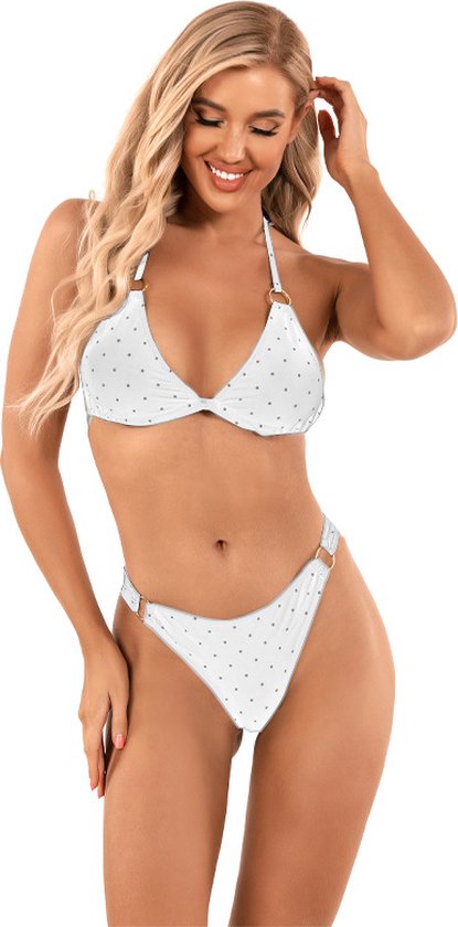 Bikini sets - High waist triangle bikini 2-Delig - Gaby Lingerie - Wit - Maat XS