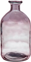 Bellatio Design Bloemenvaas - paars transparant gerecycled glas - D11 x H21 cm - vaas