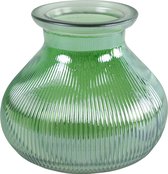 Decostar Bloemenvaas - groen/transparant glas - H12 x D15 cm - vaas
