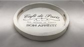 Dienblad hout wit Cafe de Paris - Rond