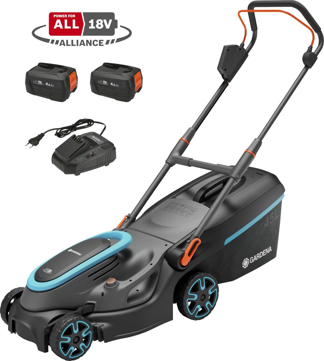 Bol.com GARDENA PowerMax 37/36V P4A Ready-To-Use - Accu Grasmaaier - 37 cm - Incl. 2 Accu?s aanbieding
