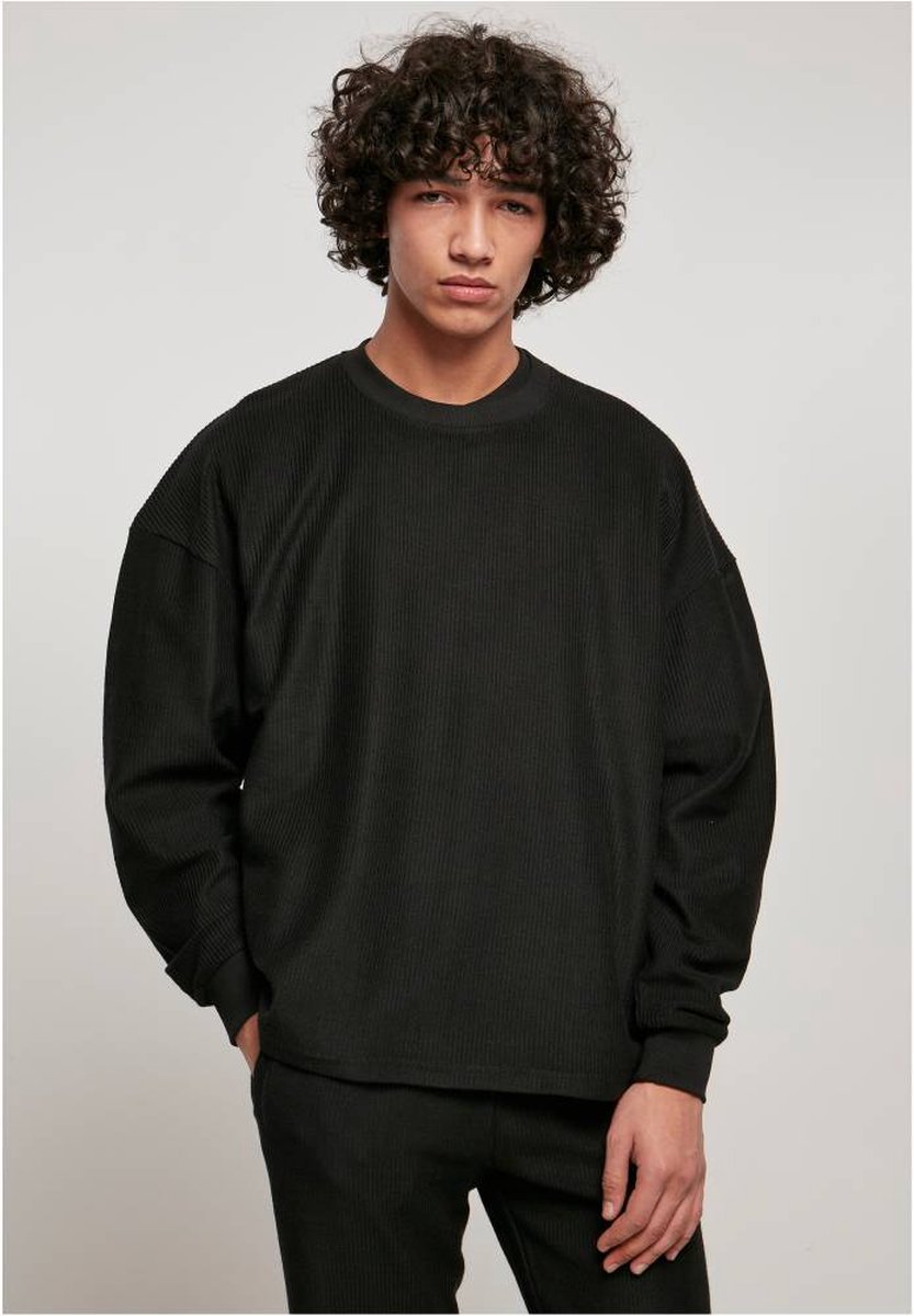Urban Classics Rib Terry Boxy Crewneck sweater/trui 3XL Zwart