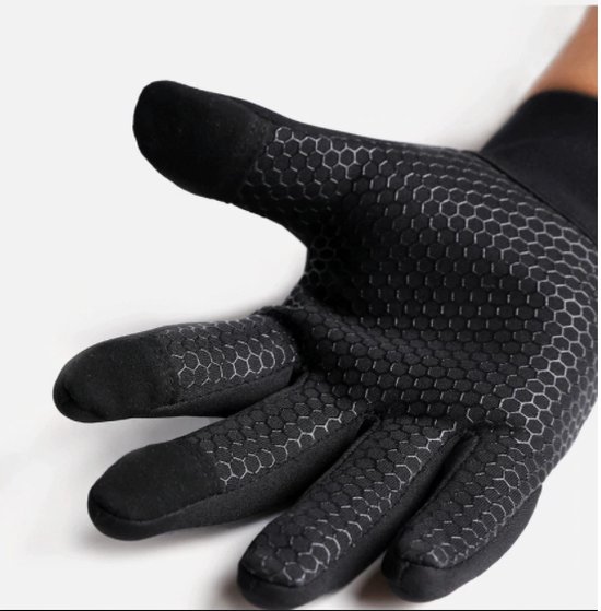 Winter Handschoenen Met Touch Tip Gloves - Voor Fiets/Motor/Sport/Wandelen - Anti-slip - Unisex - Touchscreen Handschoenen - Winddicht Met Heerlijk Warme Fleece Voering - Kerst - Zwart - Maat L