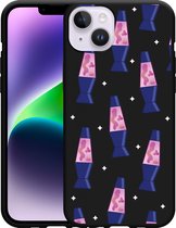 Geschikt voor Apple iPhone 14 Plus Hoesje Zwart Lavalampen - Designed by Cazy