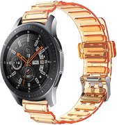 Strap-it Smartwatch bandje 22mm - doorzichtige horlogeband geschikt voor Samsung Galaxy Watch 3 45mm / Galaxy Watch 46mm / Gear S3 Classic & Frontier - Amazfit GTR 47mm / GTR 2 / GTR 3 & 3 Pro / GTR 4 - OnePlus Watch - transparant-oranje