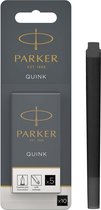 Parker lange vulpen inktpatronen | zwarte QUINK inkt | 10 vulpenpatronen