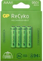 GP ReCyko Rechargeable AAA batterijen - Oplaadbare batterijen AAA (950mAh) - 4 stuks
