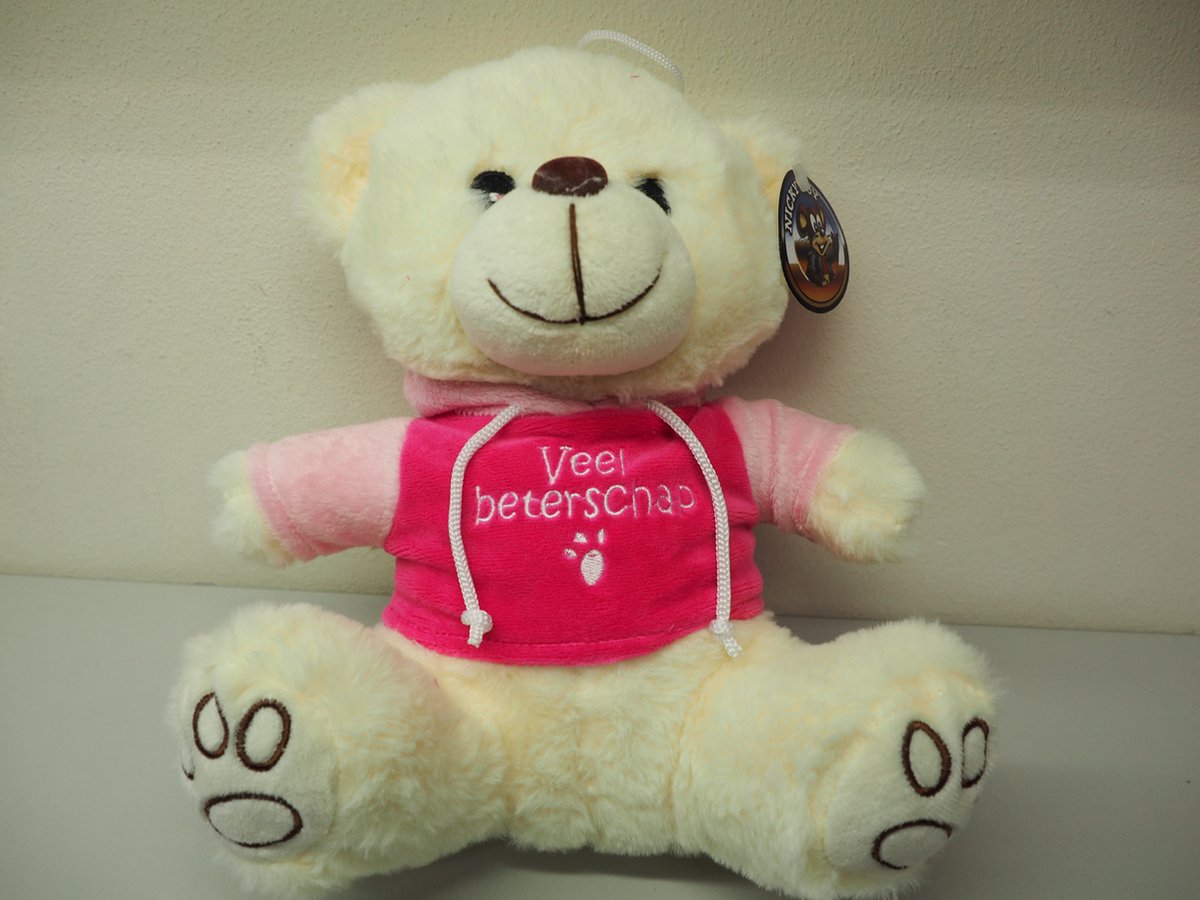 Knuffel beer veel beterschap 25 cm