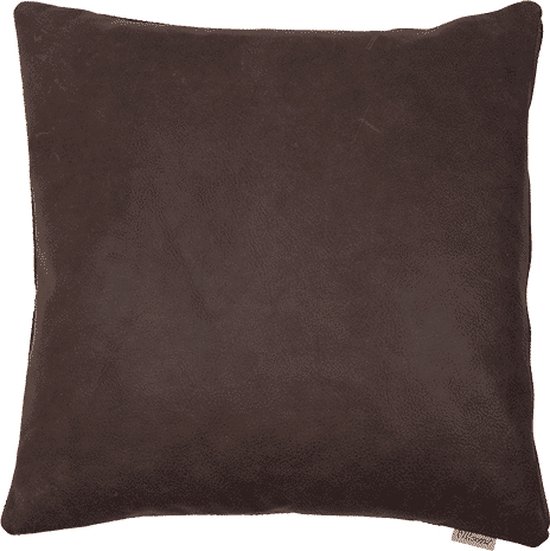 Pillooow - sierkussen Snooze - afm. 50x50cm kleur bruin leder + stof