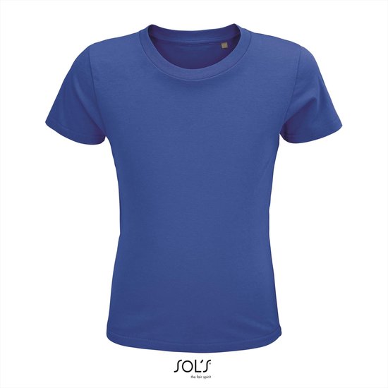 SOL'S - Crusader Kinder T-shirt - Blauw - 100% Biologisch Katoen - 134-140