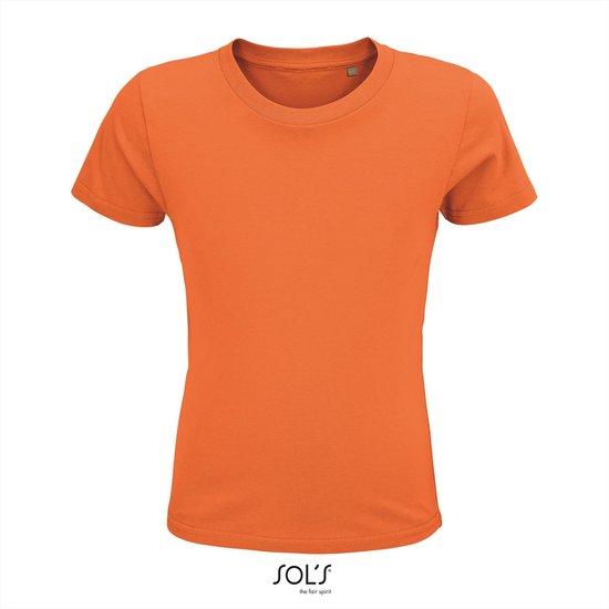 SOL'S - Crusader Kinder T-shirt - Oranje- 100% Biologisch Katoen - 122-128