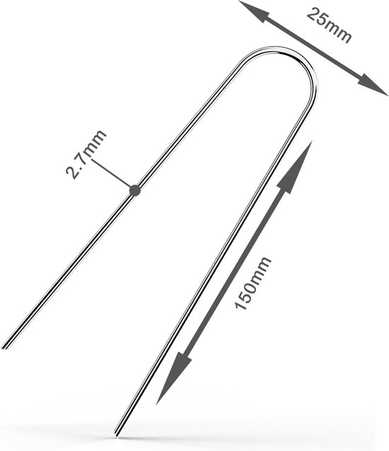 Ancoraggi Da Terra INTIRILIFE In Acciaio Nero 15 Cm - Fissaggi Per Teli Pacciamante, Reti E Geotessili