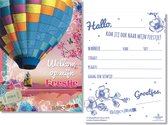 12 Uitnodigingskaartjes met envelop - Luchtballon - Ginger & Bread - 10 x 13.5 cm