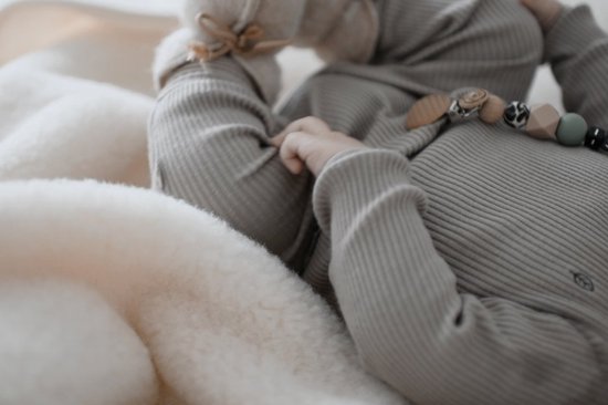 WOLLIES Amsterdam - Couverture Berceau - Wit - Laine Mérinos - 75 x 100 CM