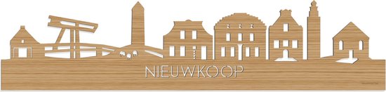Skyline Nieuwkoop Bamboe hout - 120 cm - Woondecoratie - Wanddecoratie - Meer steden beschikbaar - Woonkamer idee - City Art - Steden kunst - Cadeau voor hem - Cadeau voor haar - Jubileum - Trouwerij - WoodWideCities
