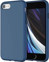 Supertarget telefoonhoesje voor Apple iPhone SE (2022) / SE (2020) / 8 / 7 - Hoesje met siliconen coating - Smartphone case Kobalt Blauw Blue