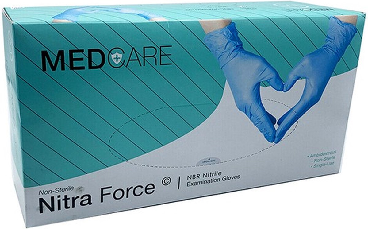 Goedkoopste Medcare - Nitril - Huishoudhandschoenen - Blauw - Medium - 100 stuks