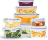 Boîtes de conservation Meal Prep Containers - 8 pièces - Set de récipients de conservation des aliments avec couvercle - Récipients pour micro-ondes avec couvercle - Récipients pour congélateur - Plastique