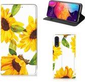 Smart Cover geschikt voor Samsung Galaxy A50 Zonnebloemen