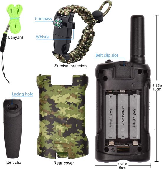 Professionele Walkietalkies Oplaadbaar voor Volwassenen-kinderen, Portofoons met een