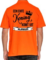 Bellatio Decorations Poloshirt Koningsdag - oranje - Echte Koning komt uit Nijmegen - heren - shirt XXL